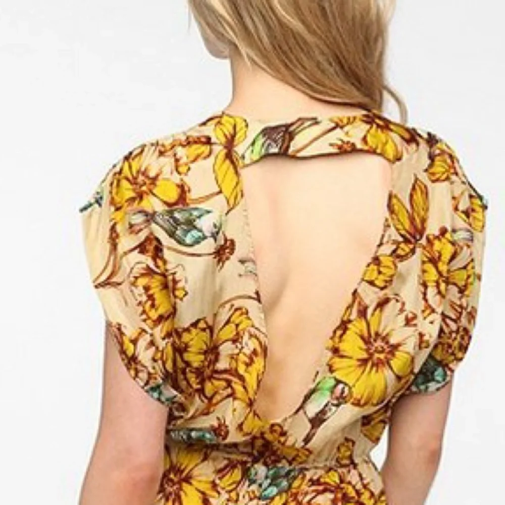 SILK✨Smith Cutout Back Tropical Romper